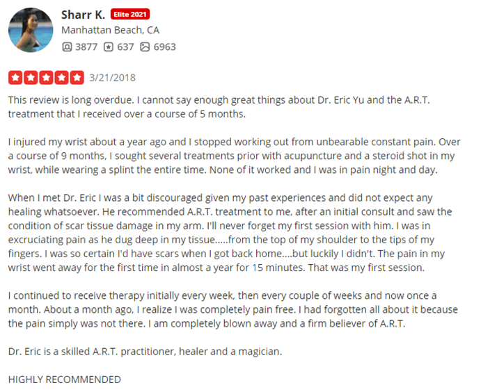 Chiropractic Redondo Beach CA Sharr K Yelp Review