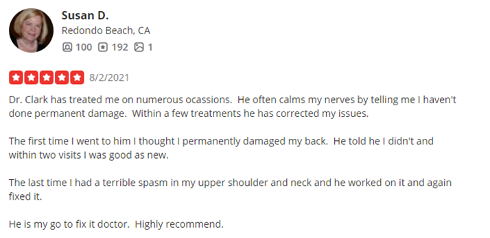 Chiropractic Redondo Beach CA Susan D Yelp Review